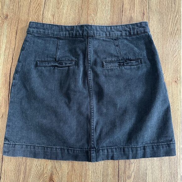 Free People Black Button Jean Skirt Size 28 - Picture 6 of 6